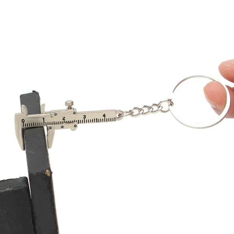 Movable Vernier Caliper Keychain in Zinc Alloy