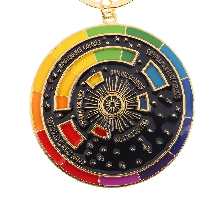 Rotatable Color Wheel Keychain Charm