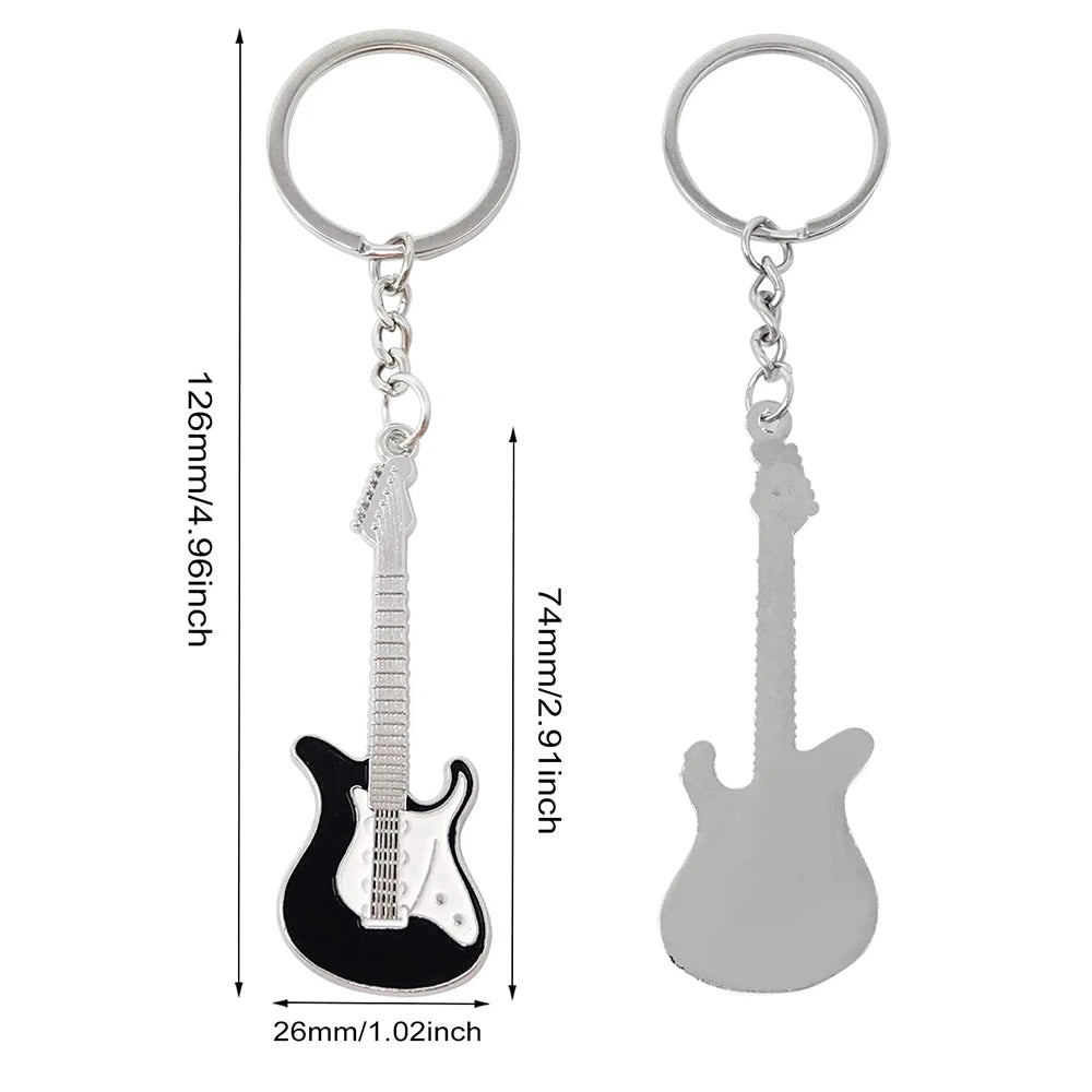 Zinc Alloy Guitar Keychain with Split Ring