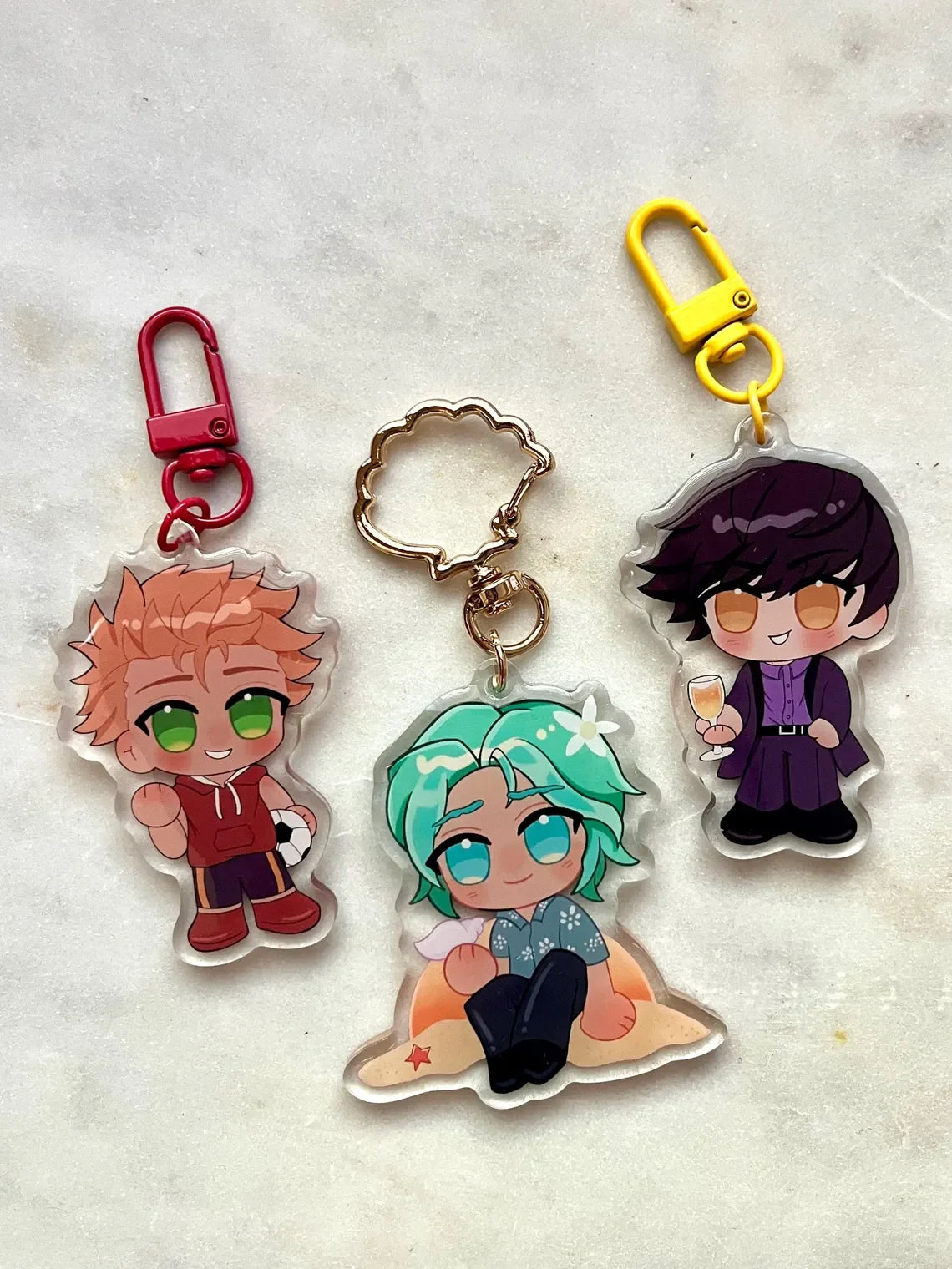 Anime Acrylic Charm Keychain with Zinc Alloy Clip