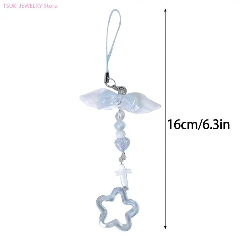 62KE Unique Keychain Sweet Phone Charm Handcrafted Acrylic Charm Phone Pendant Acrylic Phone Chain for Phone or Backpack