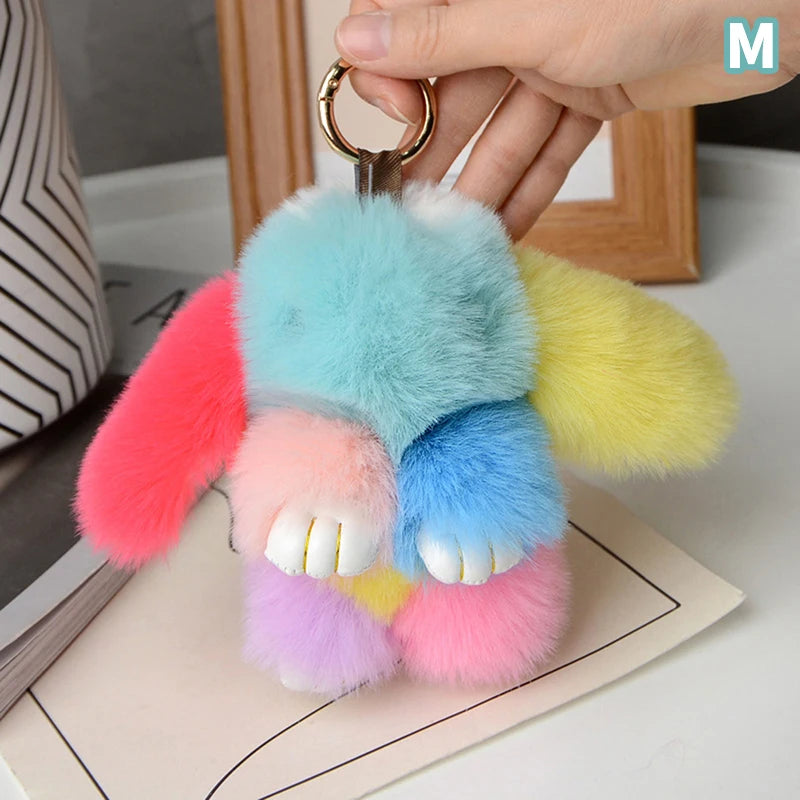 Plush Bunny Bag Charm with Gold-Tone Spring Ring