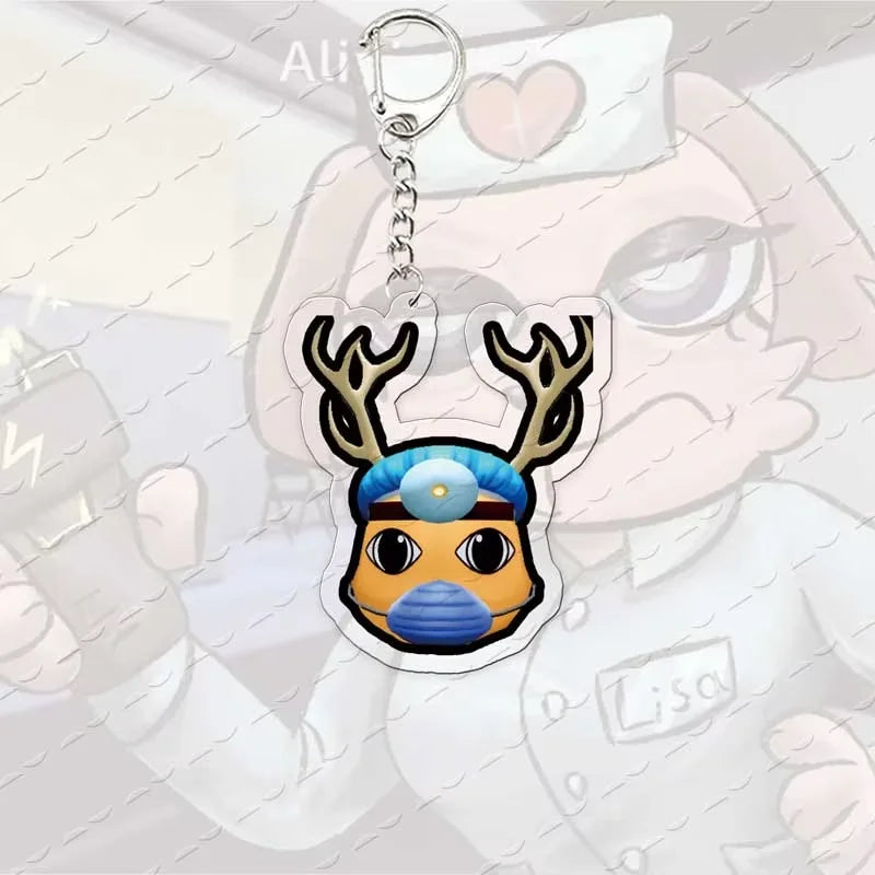 Animal-Themed Acrylic Keychain with Metal Hardware