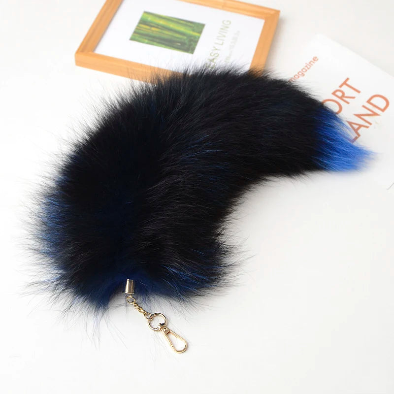 Fox Tail Keychain with Swivel Clasp