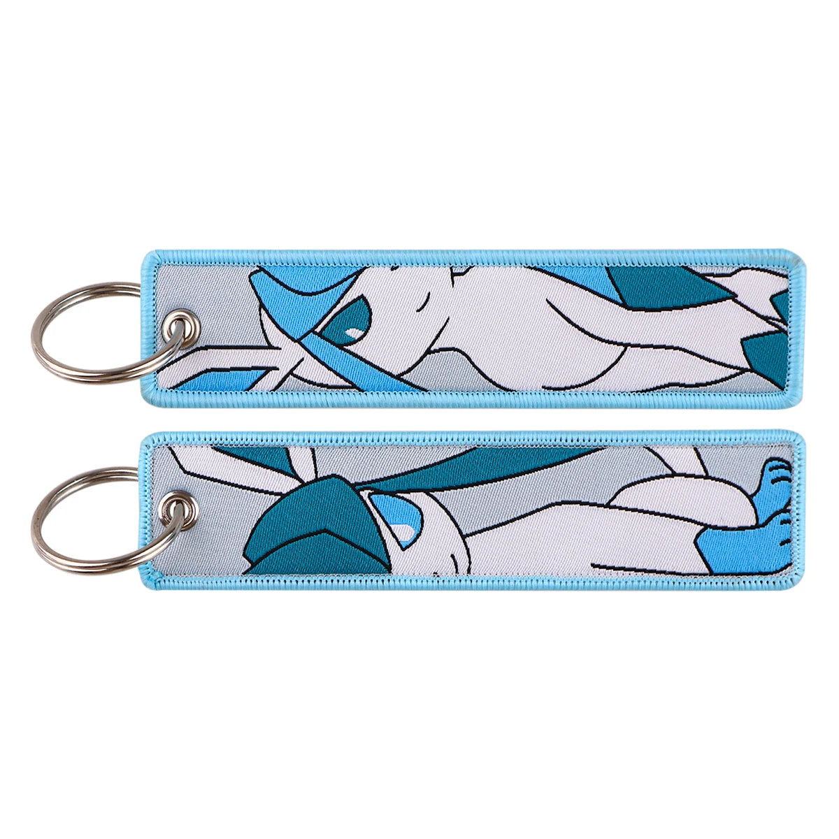 Double-Sided Embroidered Key Tag with Metal Hardware