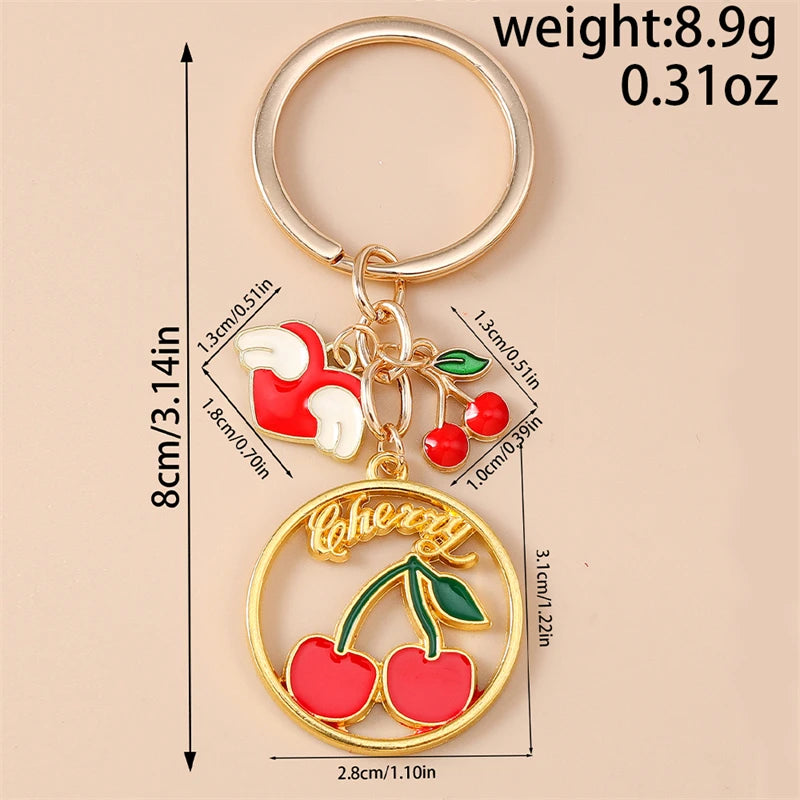 Fruit Enamel Keychain with Gold-Tone Hardware