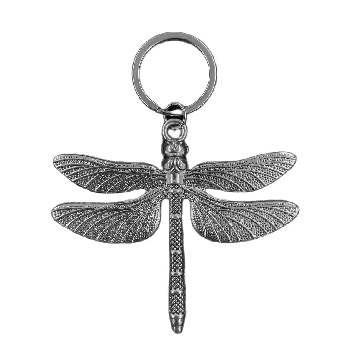 Dragonfly Keychain with Antique Silver Finish