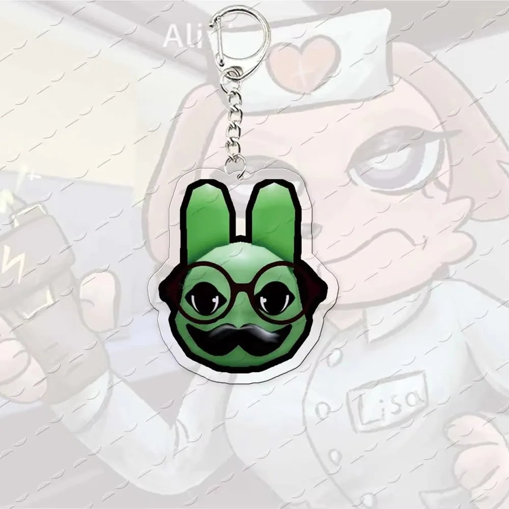 Animal-Themed Acrylic Keychain with Metal Hardware