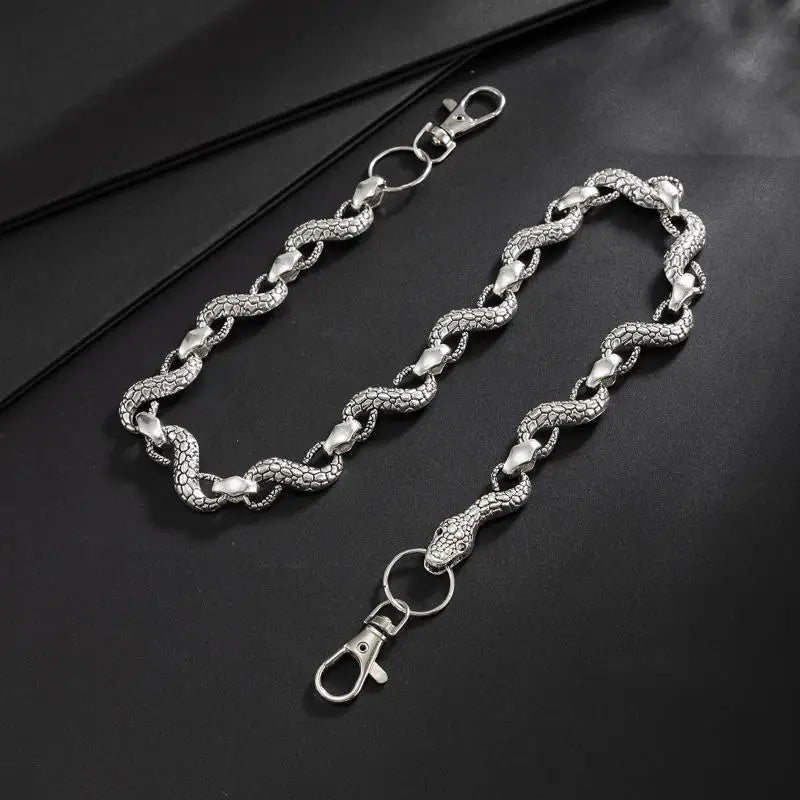 Snake Shape Belt Keychain Punk Hipster Men Jeans Decor Chain Trendy Couple Jewelry for Birthday Gift