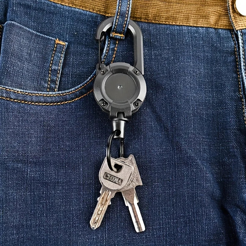 Retractable Keychain with Steel Cord