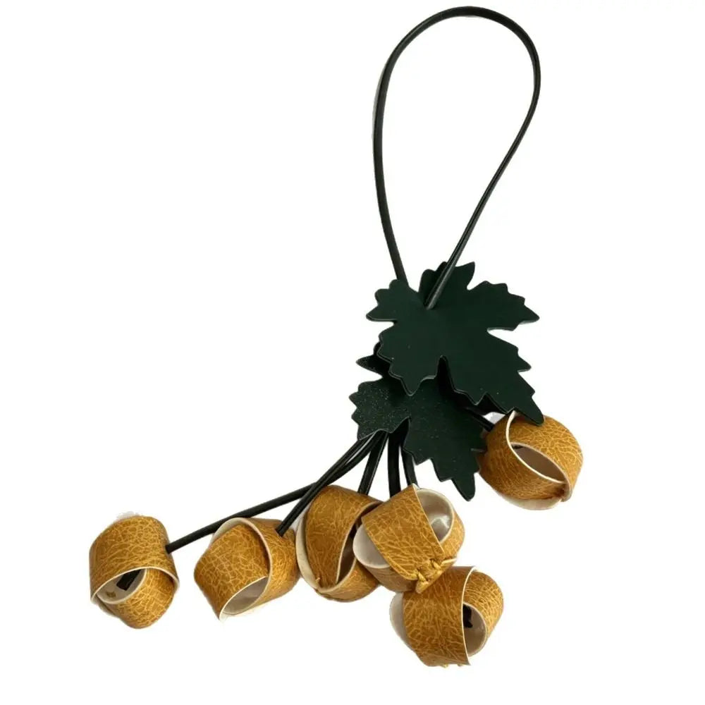 Woven Grape Bag Charm in PU Leather