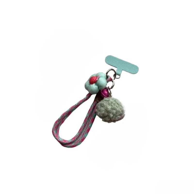 Keychain on the Phone With Wrist Strap Bag Charm Hanging Ornaments Key Holder Small Fresh Keychains Couple Key Chains Gifts