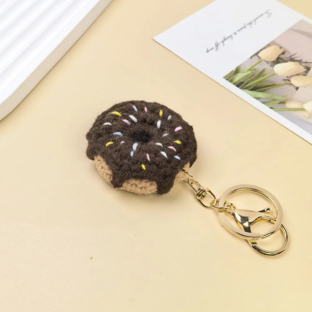 Crochet Donut Keychain with Lobster Clasp