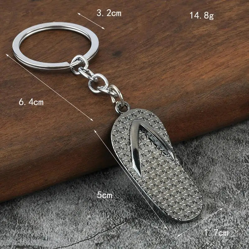 Zinc Alloy Flip Flop Slipper Keychain