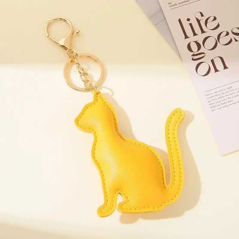 Cat-Shaped Keychain with Zinc Alloy Clasp
