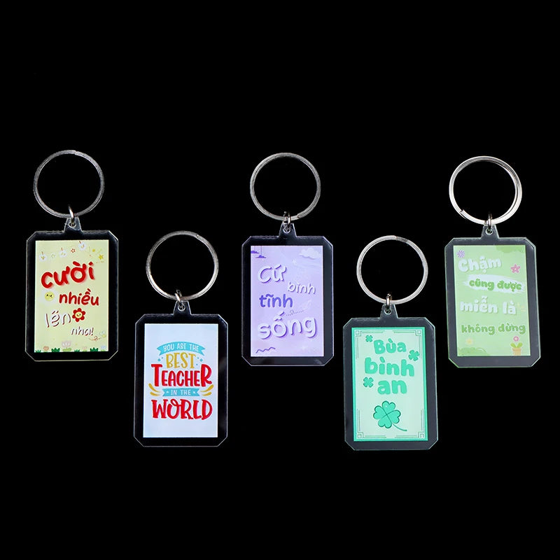 Slim Acrylic Cartoon Keychain Charm