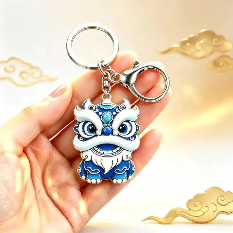 Enamel Luxury Keychain High-end Metal Pendant Bag Charm Blessing Charm