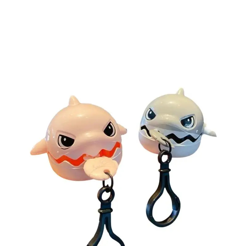 Pull String Biting Shark Keychain Funny Stress Relief Fidget Toy Cute Shark Pendant For Backpack Bag Decor Car Key Accessories