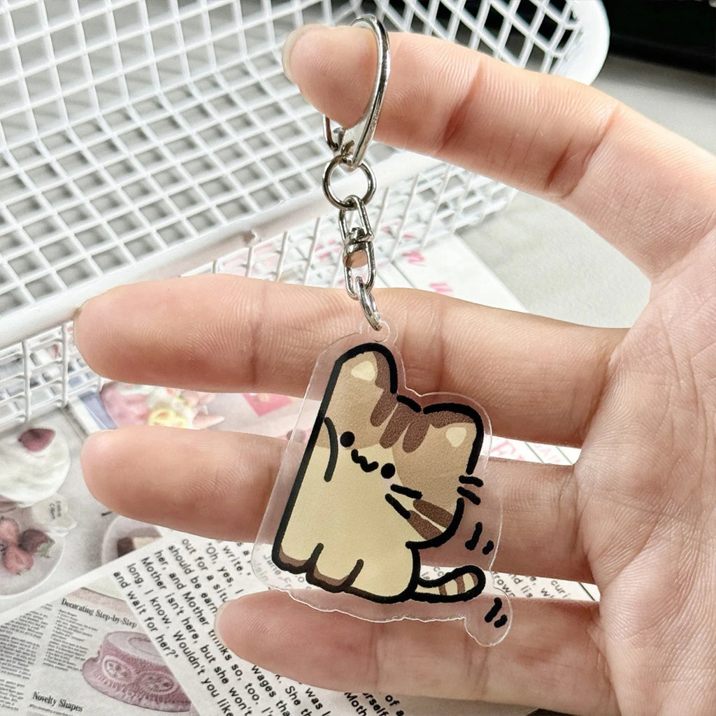 Matching Cat Keychain Set with D-Ring Clasp
