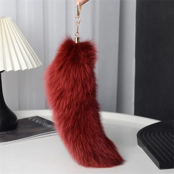 Fox Tail Keychain with Swivel Clasp