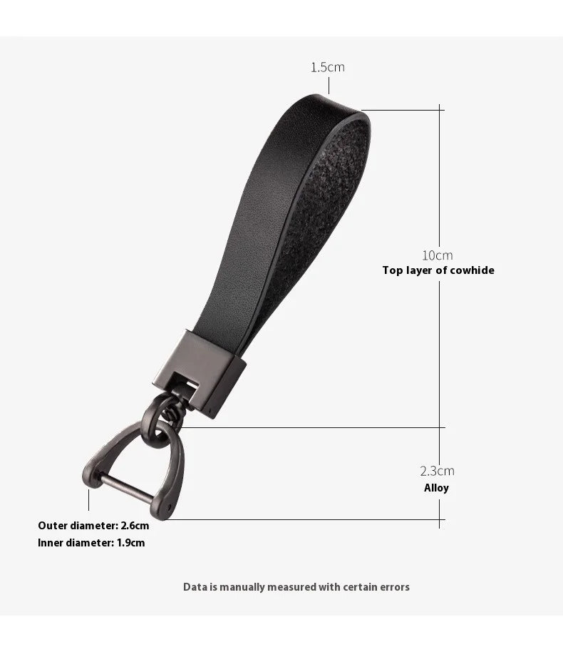Classic Leather Keychain with Metal Hardware
