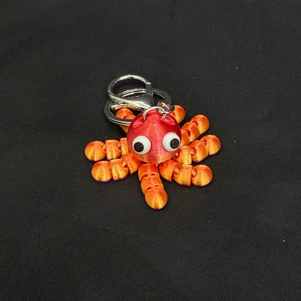 Articulated Octopus Keychain with Movable Joints