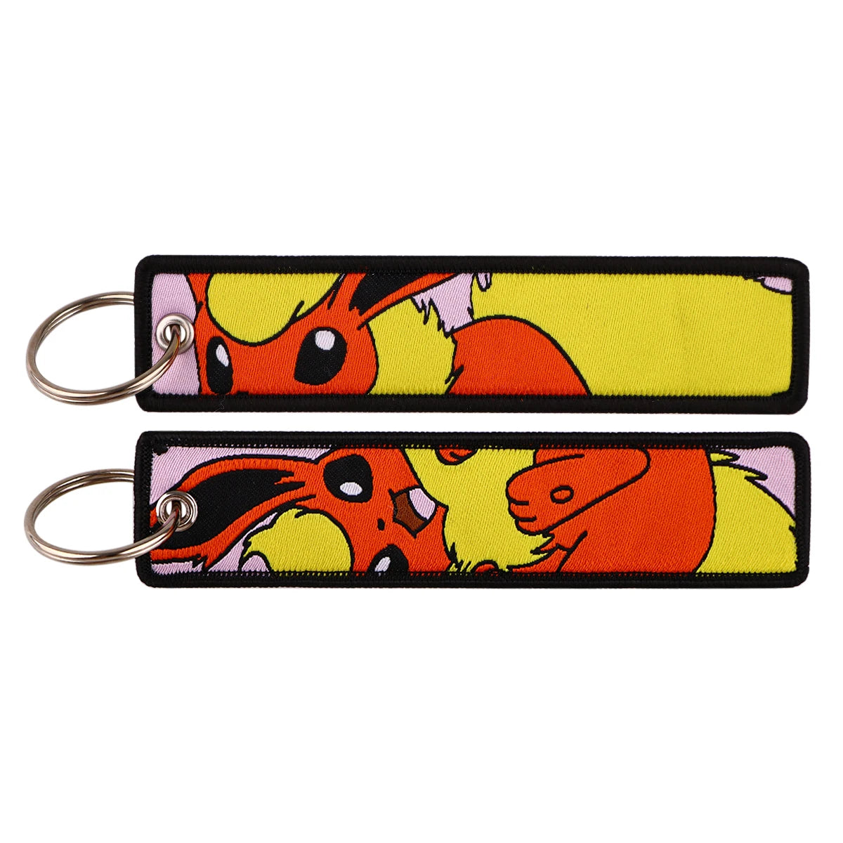 Double-Sided Embroidered Key Tag with Metal Hardware