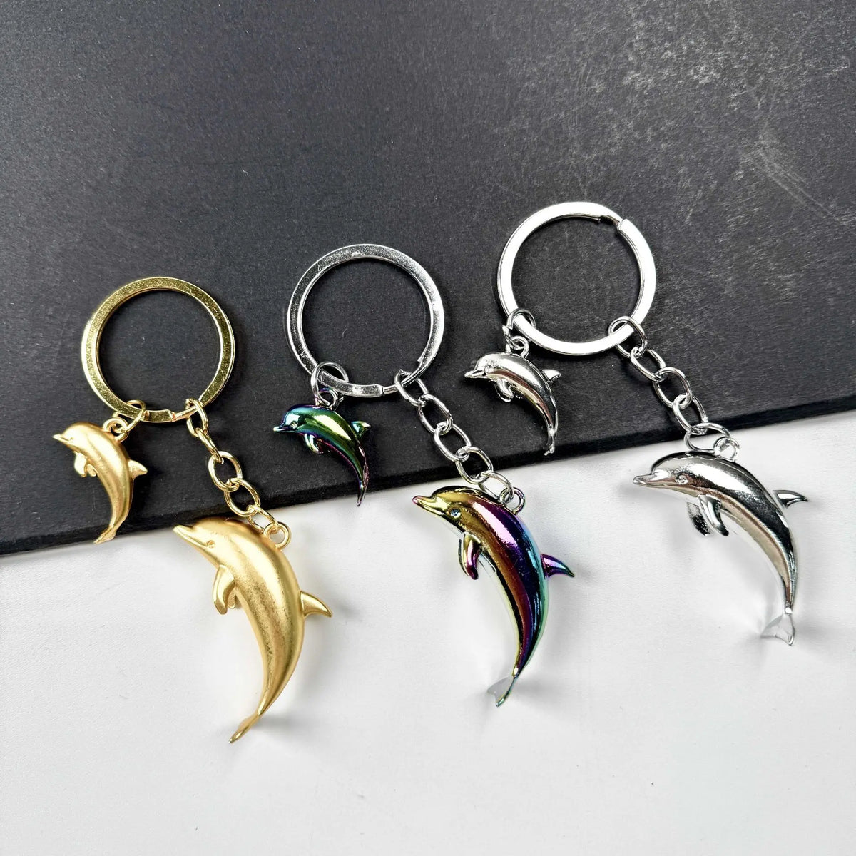3D Dolphin Keychain in Zinc Alloy