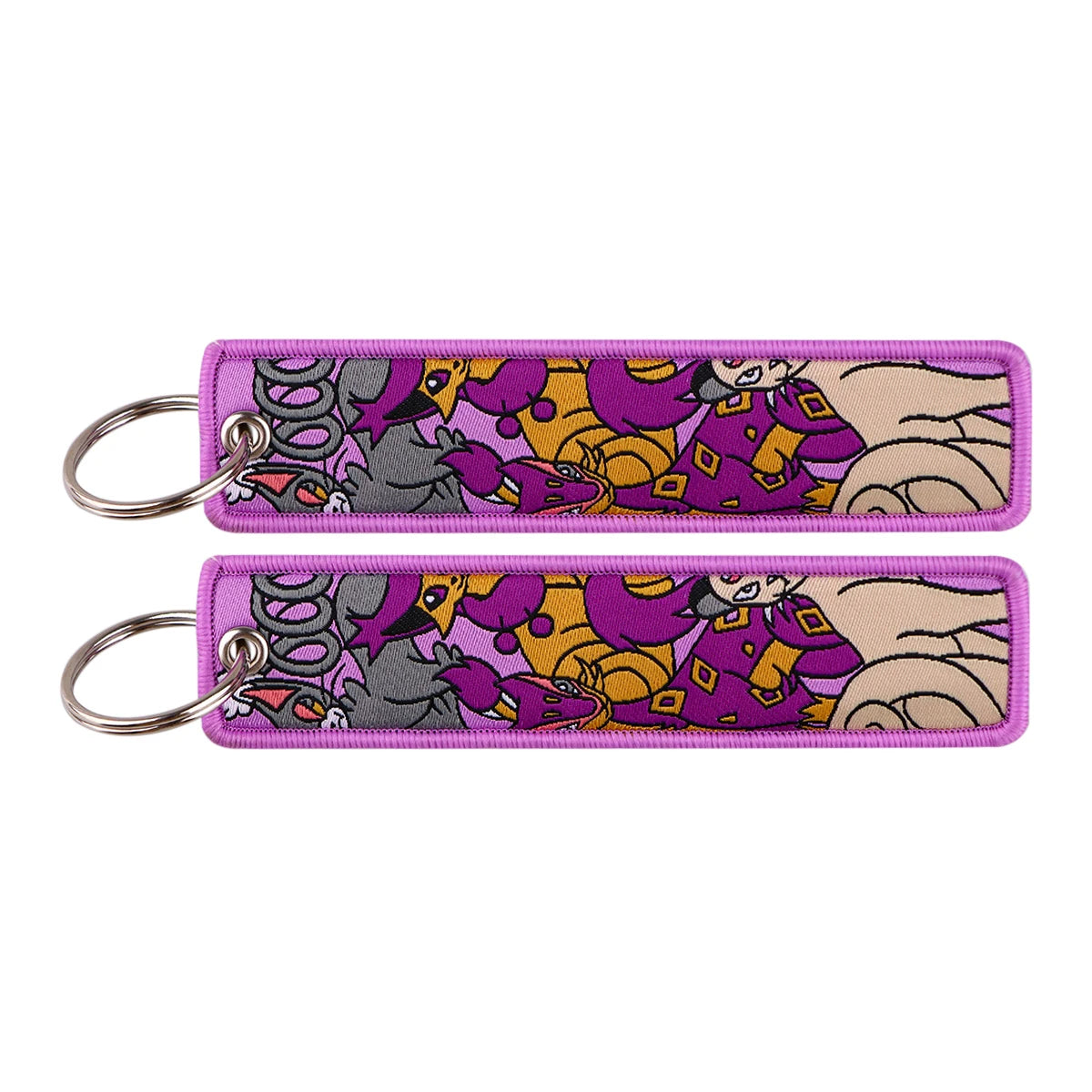 Double-Sided Embroidered Key Tag with Metal Hardware