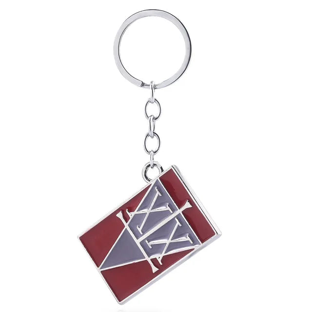 Hunter License Pendant Keychain in Antique Silver