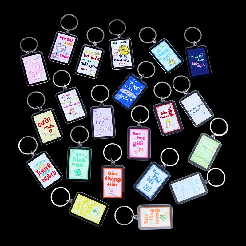 Slim Acrylic Cartoon Keychain Charm