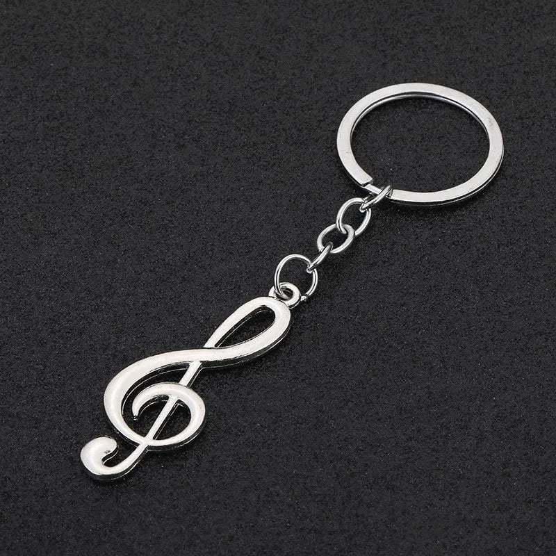 Treble Clef Metal Keychain