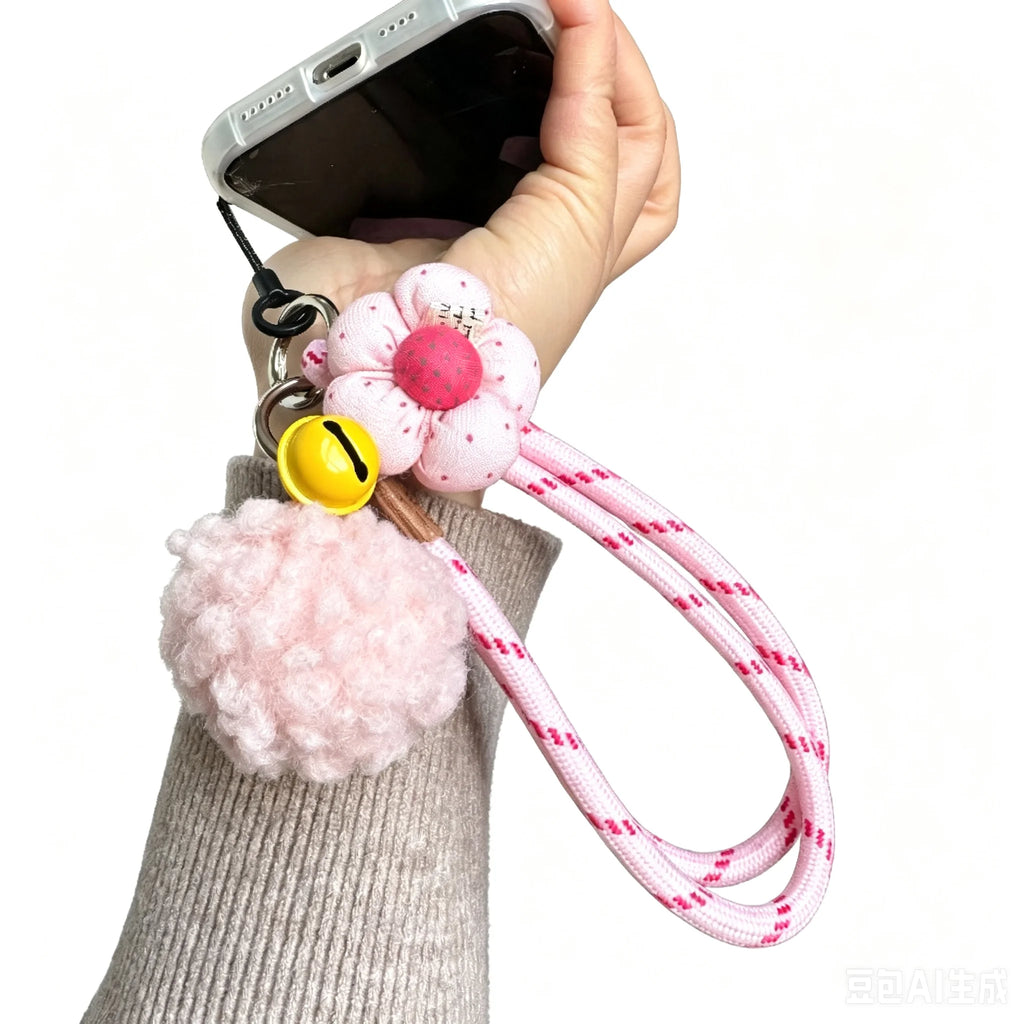 Keychain on the Phone With Wrist Strap Bag Charm Hanging Ornaments Key Holder Small Fresh Keychains Couple Key Chains Gifts