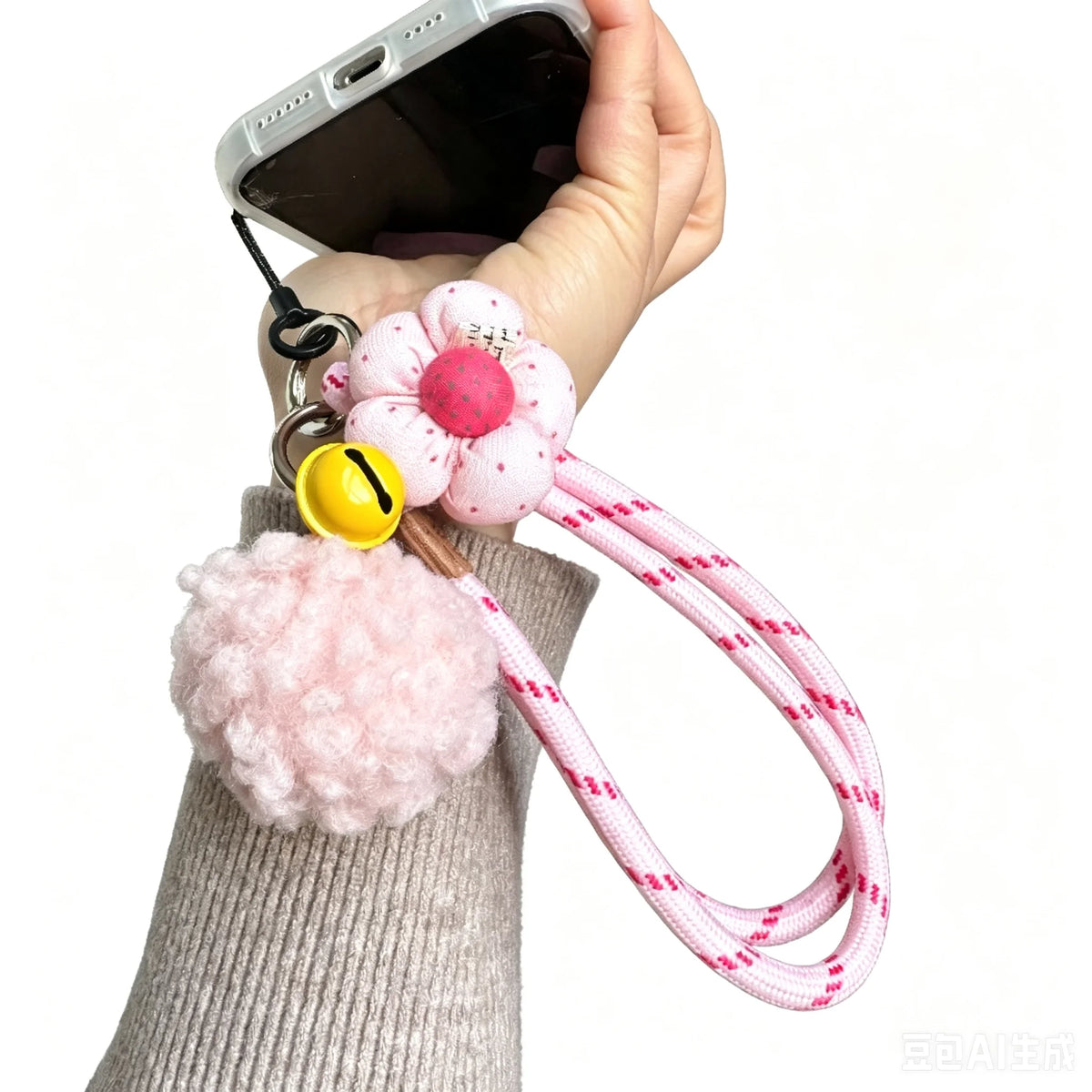 Keychain on the Phone With Wrist Strap Bag Charm Hanging Ornaments Key Holder Small Fresh Keychains Couple Key Chains Gifts