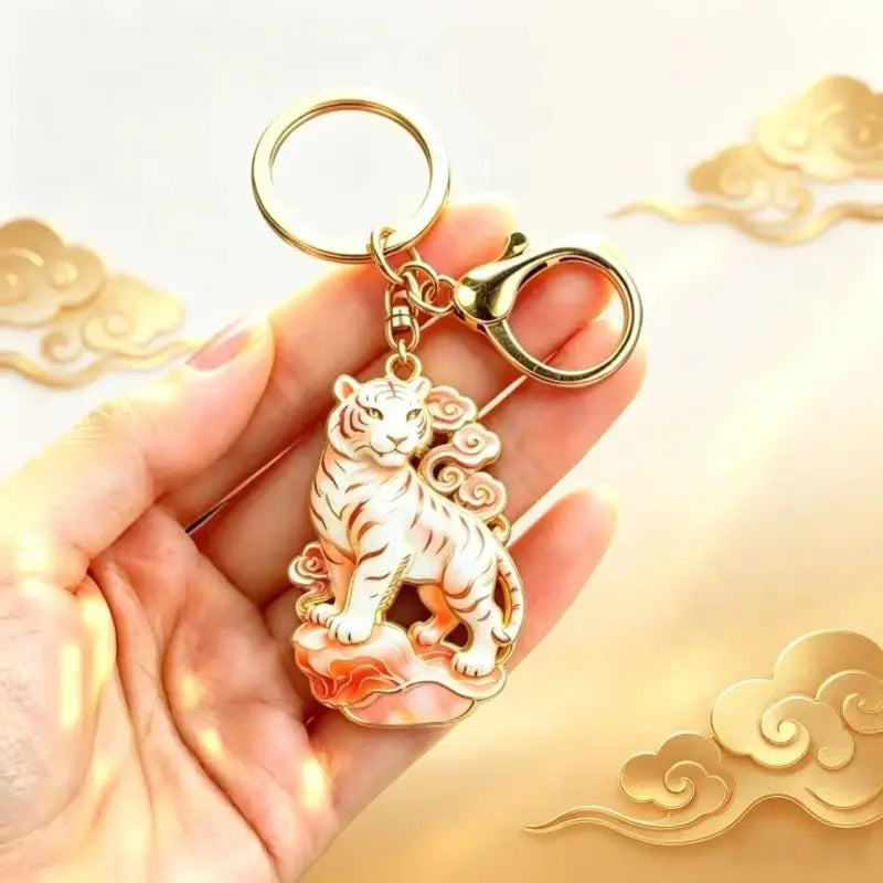 Enamel Luxury Keychain High-end Metal Pendant Bag Charm Blessing Charm