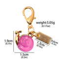 Pink Snail Keychain Charm with Lobster Clasp