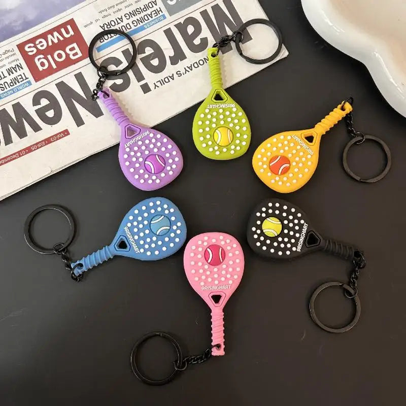 Tennis Racket and Ball Keychain Charm