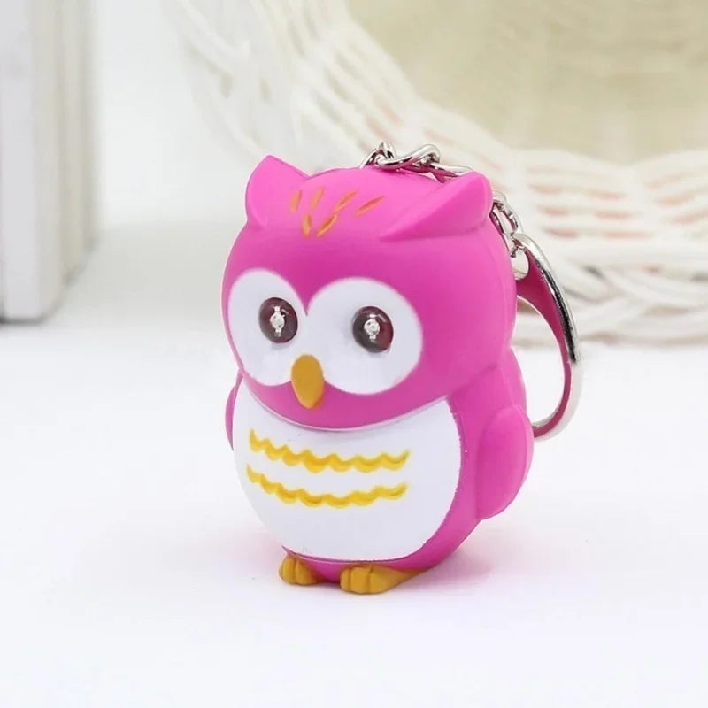 Owl Keychain Flashlight with LED Eyes