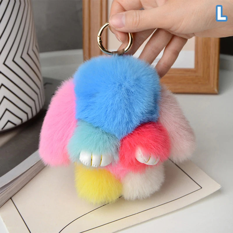 Plush Bunny Bag Charm with Gold-Tone Spring Ring