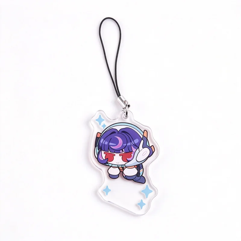 Chibi Character Acrylic Charm with Cord Loop