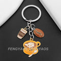 Coffee Lover Keychain in Zinc Alloy and Glass
