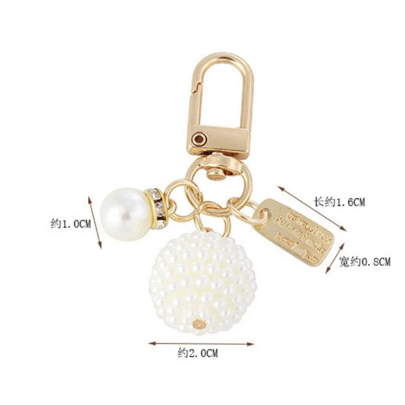 Pearl Pendant Metal Keychain