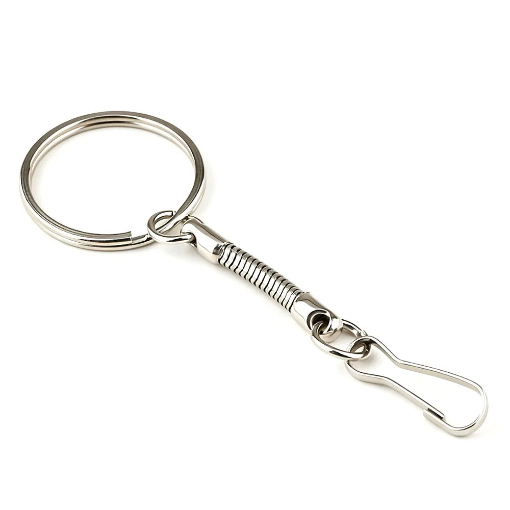 Snake-Chain Key Ring, Spring Snap Hook, Snake-Bone Anti-Loss Lanyard, Metal Key Chain, USB Drive Lanyard, hardware Accessories F