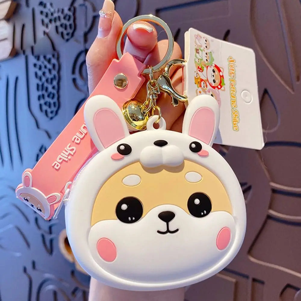 Shiba Inu Face Coin Purse Keychain