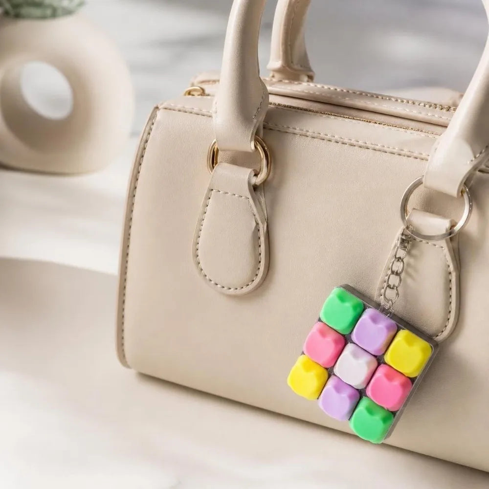 Nine-Button Grid Fidget Keychain