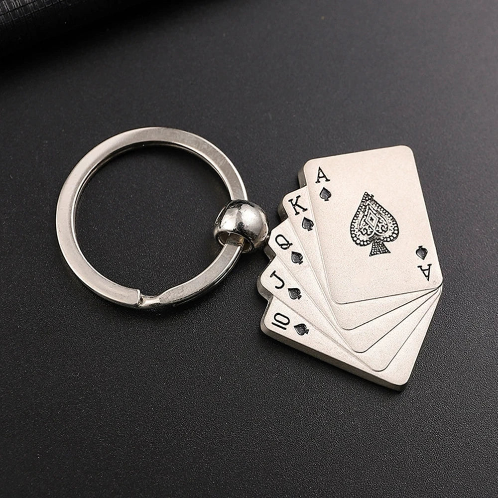 Playing Cards Poker Charm Keychain