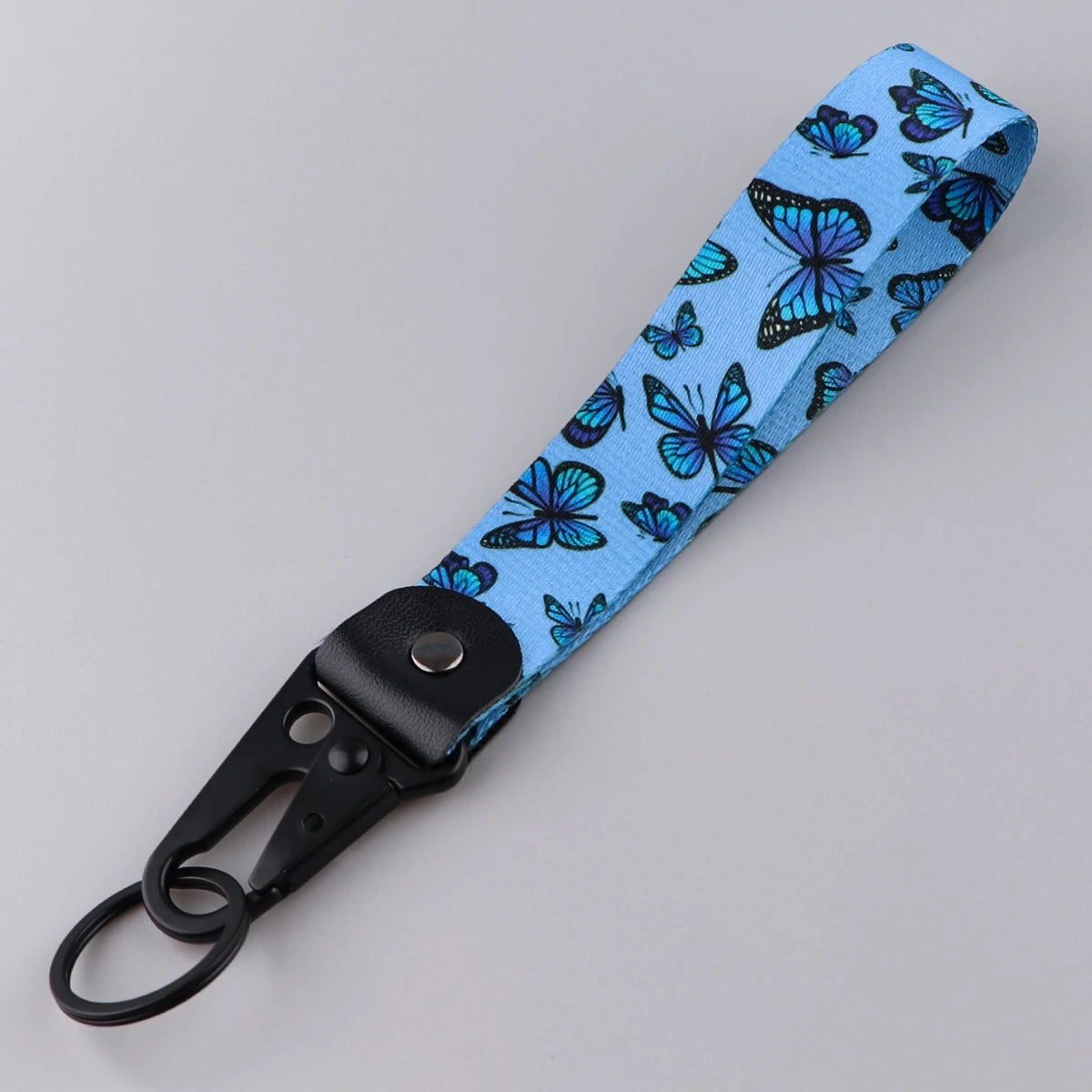 Butterfly Print Wrist Lanyard Keychain