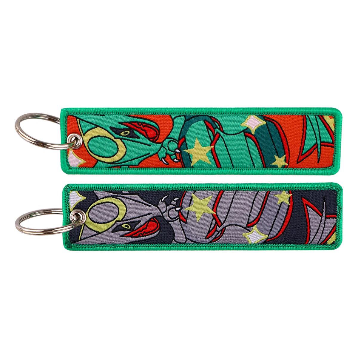 Double-Sided Embroidered Key Tag with Metal Hardware