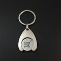 Shopping Cart Token Keychain in Zinc Alloy