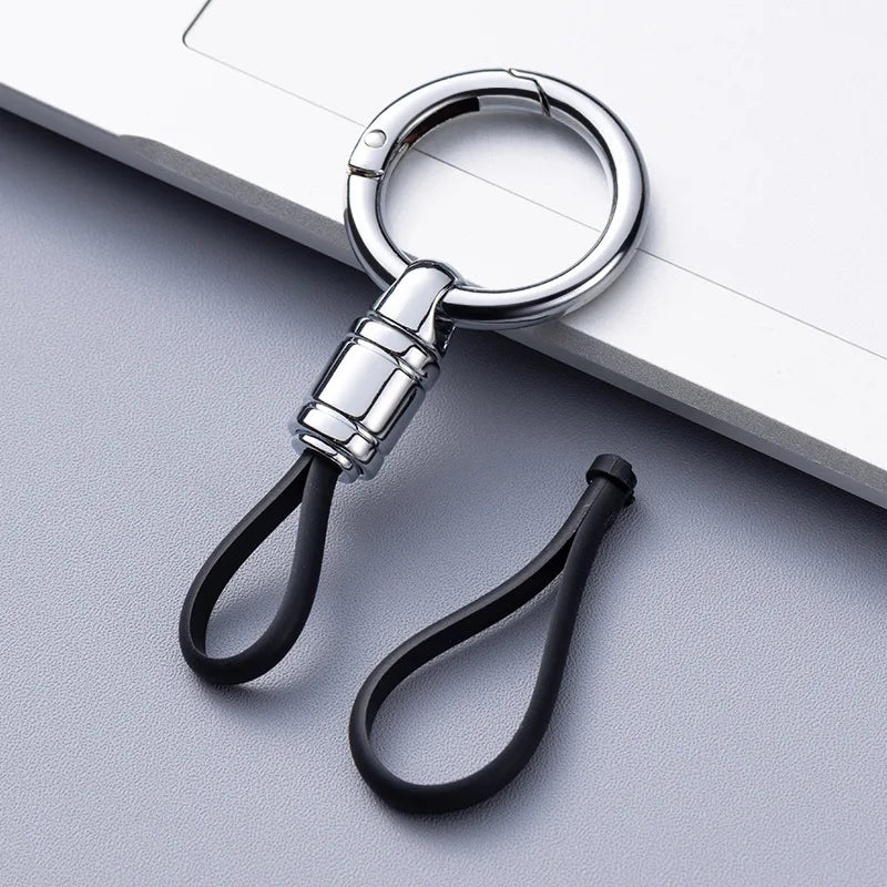 Keychain Attachment with Metal Clasp and Flexible Loop